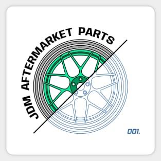 Teal JDM Wheels V4 Sticker